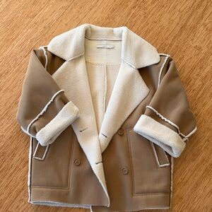 Taupe Faux-Shearling Coat - Women